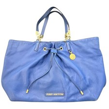 Juicy Couture Leather Satchel Purse Tote Bag Bristol Blue Large RARE FIND $328