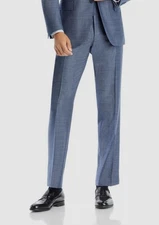 Canali Men's Blue Classic-Fit Sharkskin Suit Separate Pants Size 36W