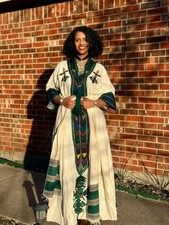 Ethiopian Dress  Selen Tilf   Ethiopian Wollo Amhara Embroidery Dress