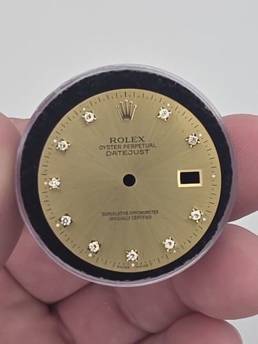 Rolex Gold Dial for Rolex Datejust, Diamond Hour Markers, Date Window