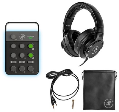 Mackie M Caster Live Streaming Podcasting Smartphone/USB Mixer+MC-150 Headphones