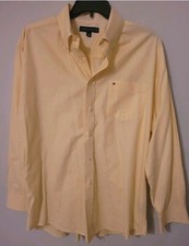 Tommy Hilfiger Men's Yellow Long Sleeve Button Down Shirt Size XL