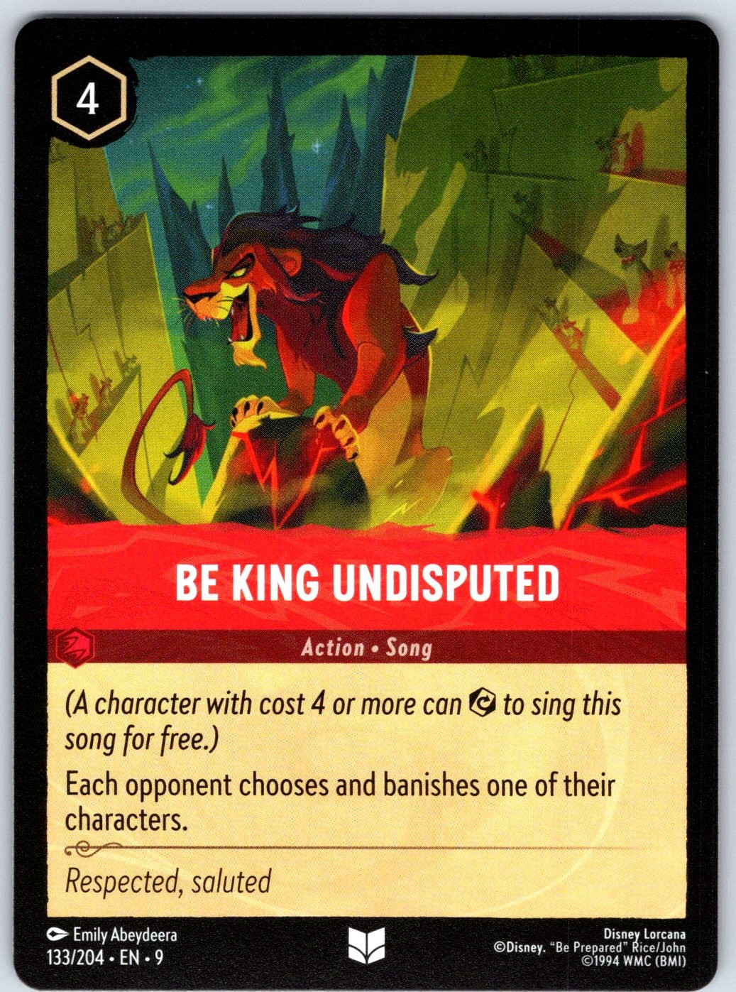 Be King Undisputed 133/204 Uncommon Fabled NM Lorcana Disney