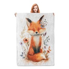 Cute Fox Blanket Gifts for Women Girls Soft Warm Lightweight Cozy Animal Flor...