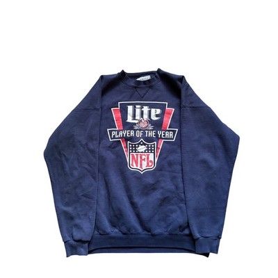 Vintage Santee Miller Lite NFL Player of the Year Sweatshirt Navy Blue XL USA