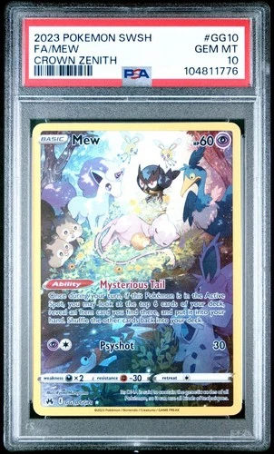 New Listing2023 POKEMON SWORD & SHIELD CROWN ZENITH #GG10 FULL ART/MEW PSA 10