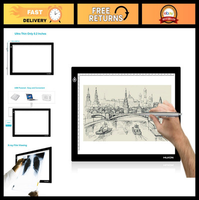 A4 Ultra-Thin LED Light Box - USB Powered Adjustable Tracing Pad for Artists