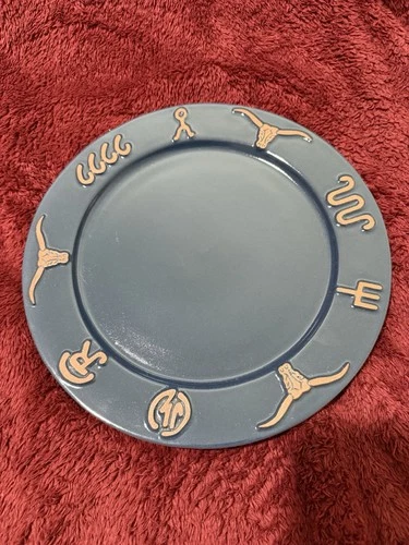 Frankoma King Ranch Dinner Plate Navy Blue Western Ranch Brand