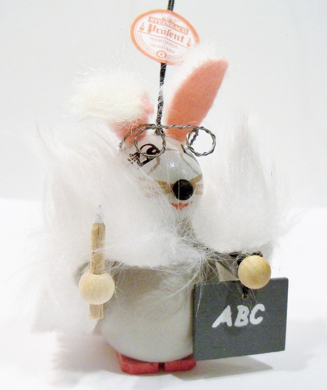 Steinbach Germany Bunny Rabbit Teacher Professor Educator Wooden Wood Ornament