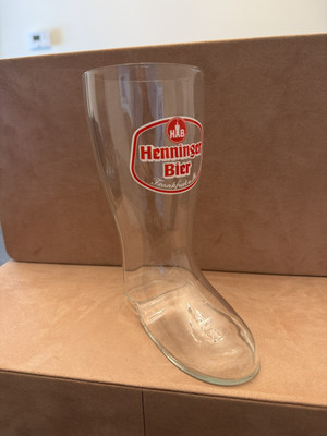 Henninger Bier Beer Boot Shaped Glass Stein West Germany Das Boot German