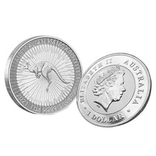 UK 1oz solid 99.99% silver coin 2021 Kangaroo, Perth Mint, Uncirculated 5.42 per troy oz