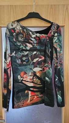 Shirt Damen Größe M schwarz grün rot... Desigual