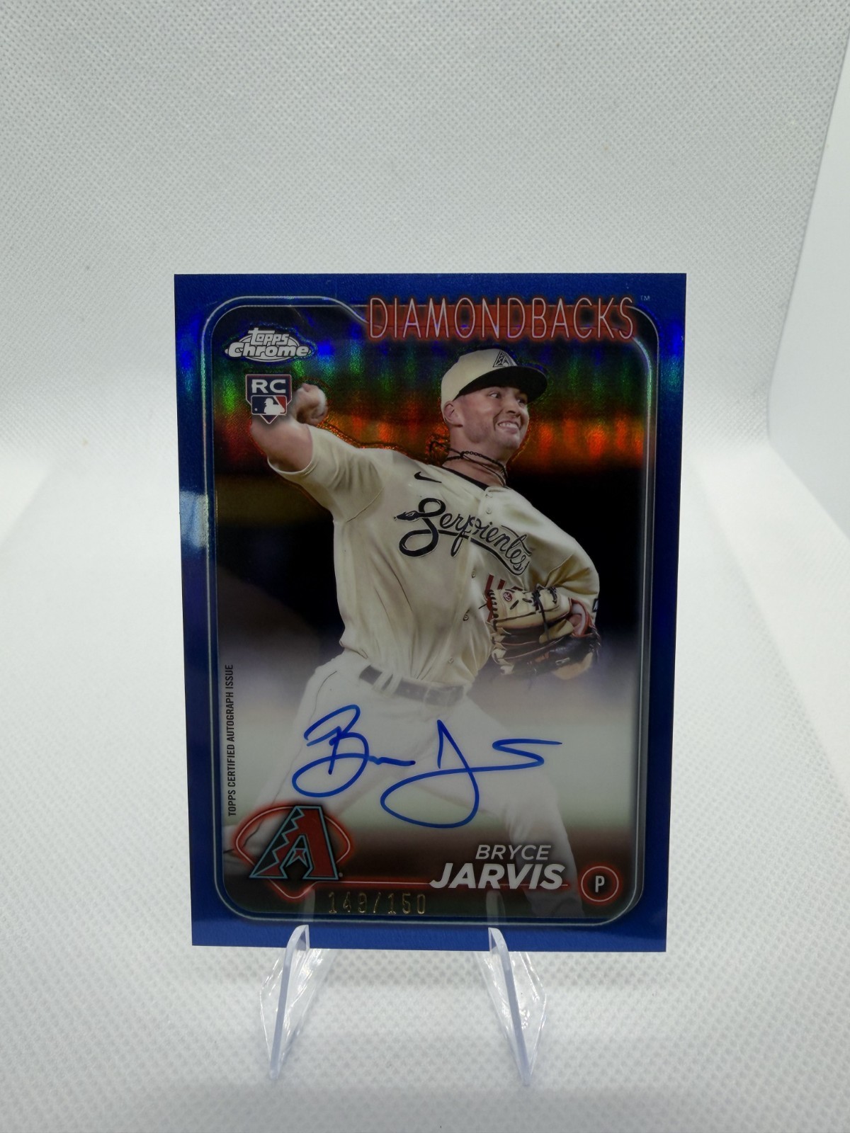 2024 Topps Chrome - Rookie Autographs Bryce Jarvis #RA-BJ Blue Refractor /150