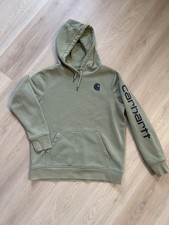 Carhartt Relaxed Fit Pullover Hoodie Unisex Youth Large Green Logo Drawstring