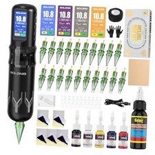 Tattoo Gun,Complete Tattoo Kit with 7 Stroke Lengths,Powerful Multicolor