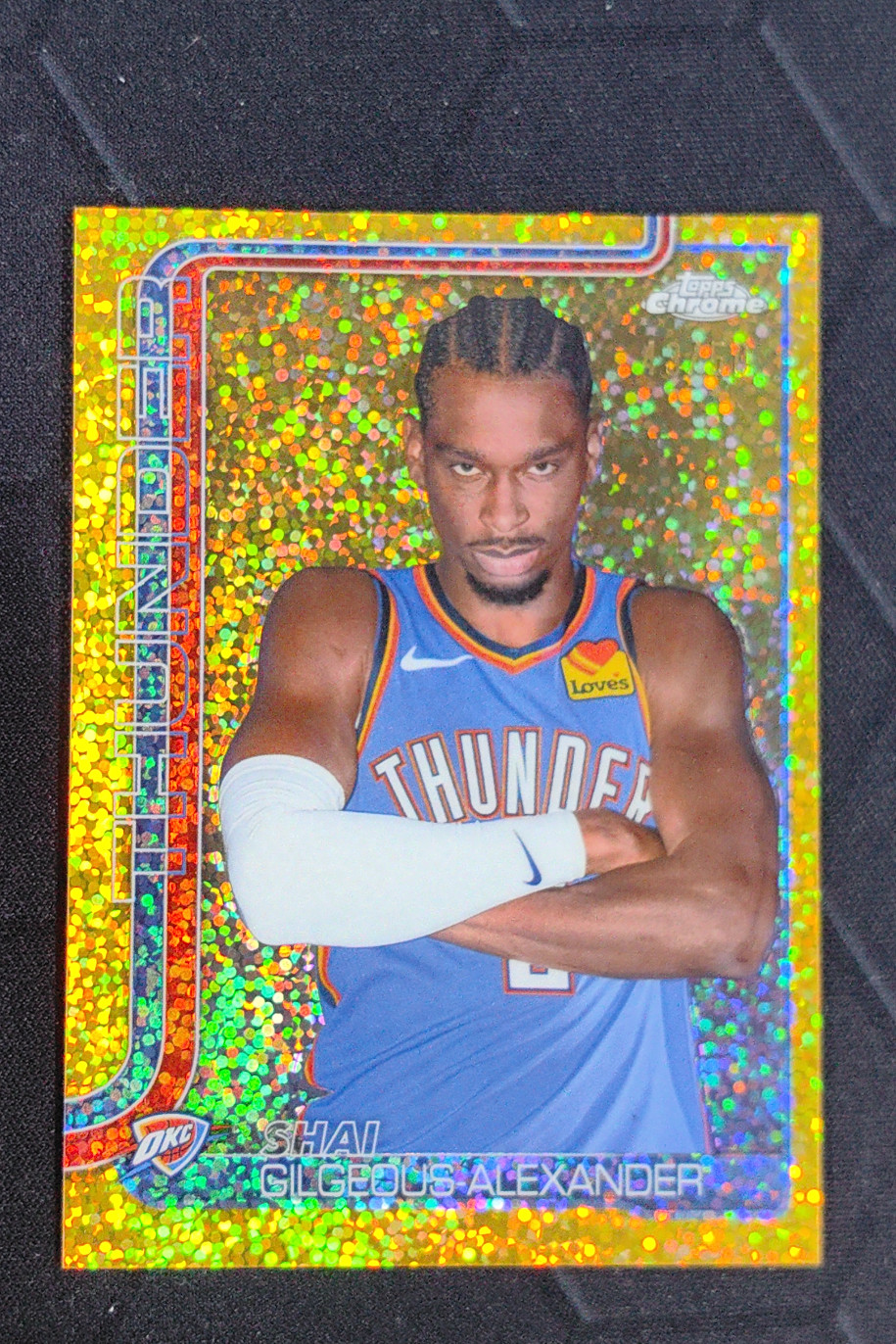 2025-26 Topps Chrome Shai Gilgeous-Alexander Gold Speckle Variation /50 #141 SSP