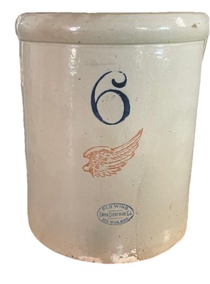Vintage Red Wing Union Stoneware Crock 6 Gallon Antique Pottery 1907-1967