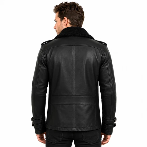 Resident Evil 9 Requiem Leon Kennedy Black Leather Jacket Soft Sheepskin image 3