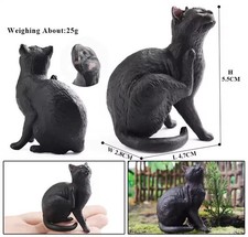 Black Cat Toy Action Figure Small Animal Figurine Doll Gift for Kids.
