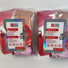 Sensitive Skin Make Up Remover Wipes 25 Count 2 Packs Global Beauty Care NIP