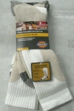 Dickies Shin Protector Boot Socks, Dickies Mens Socks 21009, 2 Pair White 6-12