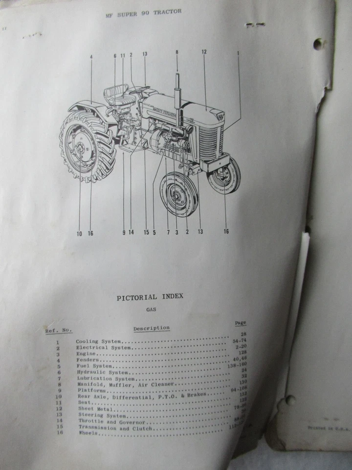 1961 Massey Ferguson MF90 MF 90 Super Tractor Parts Book Catalog Manual - Image 2 of 4