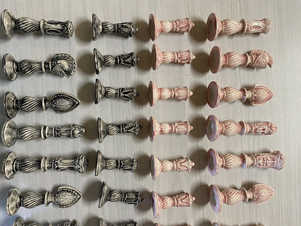 Australian Ceramic Chess Set "No Board" Marked J C Used Molds? - Image 3 of 4