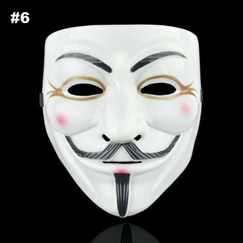 Anonymous Guy Fawkes Fancy Plastic Halloween V for Vendetta Mask Costume Cosplay - Picture 16 of 19