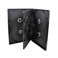 25 Pack Maxtek Standard 14mm Black Six 6 Disc DVD Cases with Double Sided F...