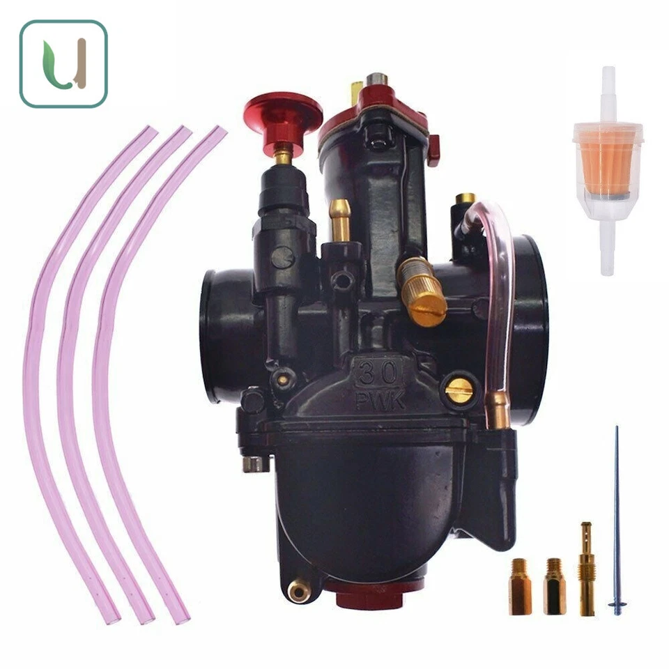Carburador de aluminio negro 30 mm Carb Racing pieza para repuesto de motocicleta PWK Foto 2 de 4
