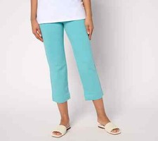 Belle by Kim Gravel Ponte Wide Hem Resort Crop Pants-Aquarelle-Tall 2-A679963