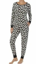 NWT Kate Spade WHITE/BLACK/PINK LEOPARD Soft Velour Pajama/Lounge Set L POCKETS