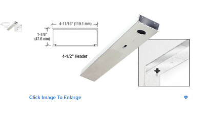 CRL DCHPSS Polished Stainless 4-1/2'' x 36'' Single Door Header