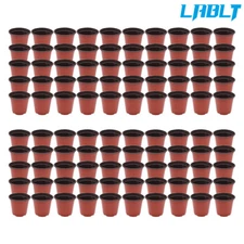 LABLT 100 Pcs For Outdoor Living Plastic Plant Flower Pots Nursery Seedlings Pot