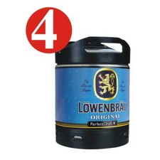 4 x Löwenbräu Original Perfect Draft  6 Liter Fass 5,2 % vol Mehrwegpfand