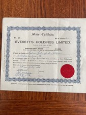 Everett’s Holdings Ltd. 1935 100 Shares