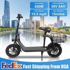 Folding Electric Scooter Dual 450W with Seat Off-Road Waterproof Ebike for Adult