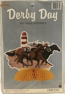 1986 Beistle Derby Day Horse Racing Honeycombed Tissue Art Centerpiece USA MINt*