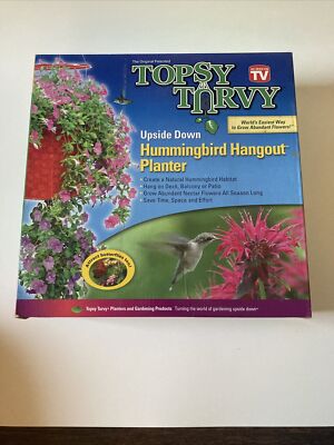 TOPSY TURVY Upside Down Hummingbird Hangout Planter As Seen On TV