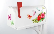 Mailbox Magnet (Partial Cover)Spring Summer Corner Floral Butterflies (set of 5)
