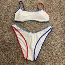Women's Bikini Top Bottom SET XS Wild Fable -NWT RED WHITE BLUE 120