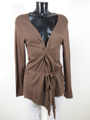 Joe Taffeta women's cardigan size 42 de/brown fine knit mint condition (R 3488)