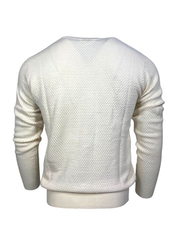 Men's SFERA Crew Neck L/S 100% Cotton Waffle-Knit Jumper Pullover 370 - Picture 6 of 13