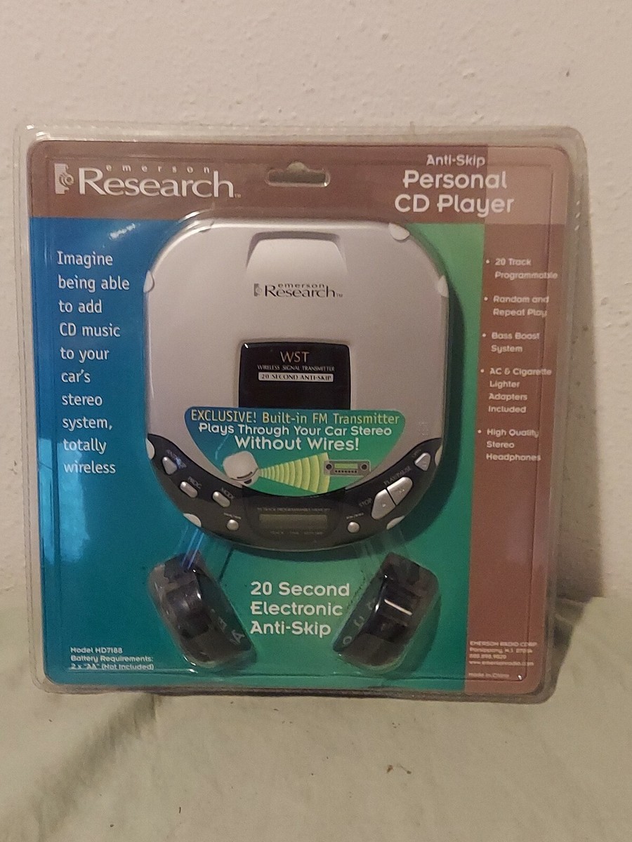 Emerson Portable CD Player w/FM Transmitter Play Wireless on Car Stereo  HD7188