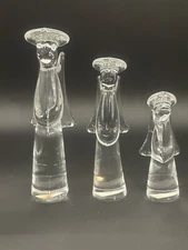 The Toscany Collection Angel Trio 24% Lead Crystal Japan 11” 9.5” And 7.25”