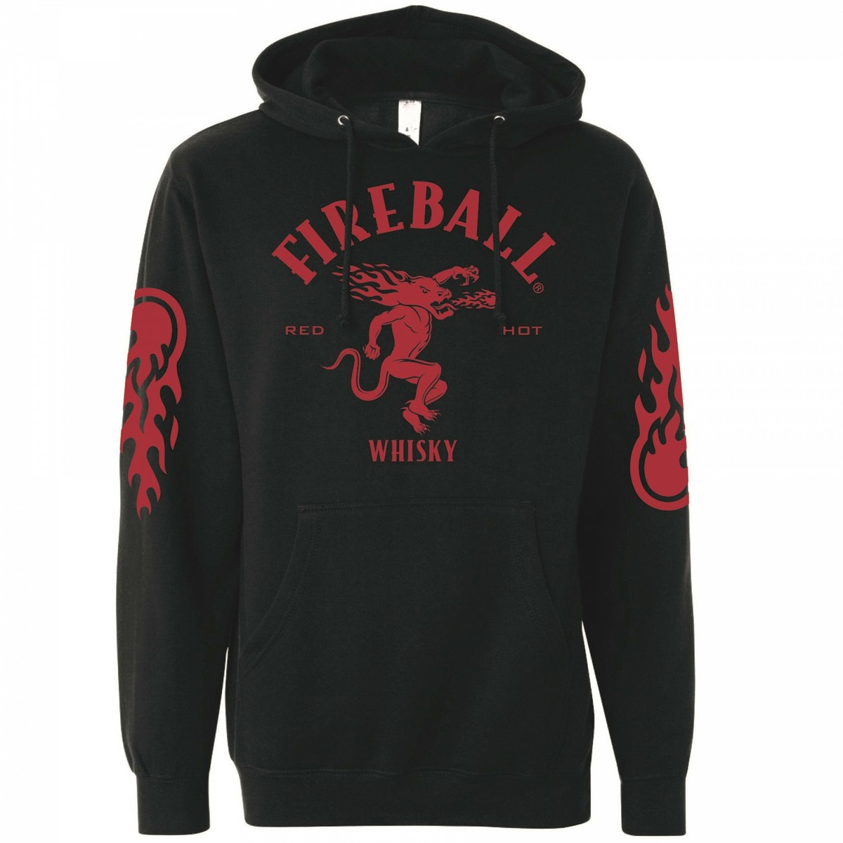 Fireball Whisky Sleeve Print Hoodie Black | eBay