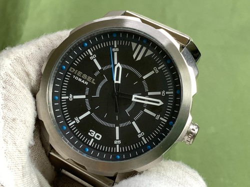 Diesel DZ1786 Machinus Black Dial 10 Atm Silver S/S Strap Quartz Men's Watch - Picture 9 of 21