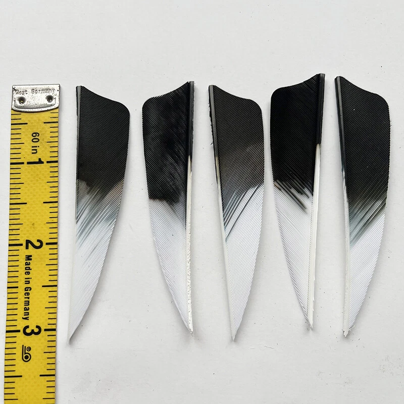 50 PCS 3INCH Shield Gradient Black Archery Arrow Feathers Fletchings RW LW - Image 2 of 4