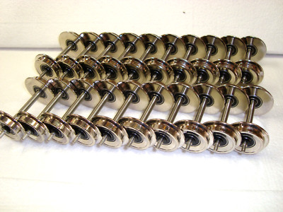10 Pairs, 20 Axles G Scale BALL BEARING Roll-EZ SILVER Chrome Metal Wheels