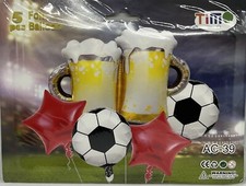 5 Pcs. Happy Birthday Beer Balloons / 5 globos de Cerveza